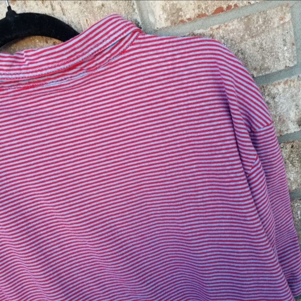 Johnnie O Polo BLUE/RED Striped Golf Shirt (Men XXL/2X) Short Sleeve Soft Cotton - Picture 6 of 10